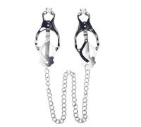 PMBNCF Morsetto for il seno regolabile SM Morsetto for il seno a farfalla in metallo Prodotti for il sesso di coppia Morsetto for capezzoli a doppia testa in argento Giocattoli sessuali for le donne