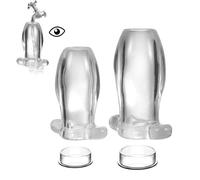 PMBNCF TPE Trasparente Cavo anale Plug Set con Tappo anale Tunnel M/L Aperto Butt Plug anale e Vagina espansione SM Dildo Cavo anale Giocattoli sessuali for Uomini e Donne(L)