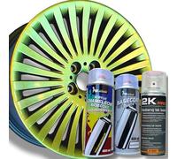 PMColours Flip-Flop Vernice Effetto Multicolore Camaleonte ORO (oro-verde) Spray 400 ml + Base Nera e Trasparente 2K (Set 3×400 ml, Totale 1200 ml)