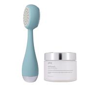 PMD Beauty Clean Pro Silver - Dispositivo intelligente per la pulizia del viso con spazzola in silicone e massaggiatore ActiveWarmth anti-età in argento puro, impermeabile, vibrazione SonicGlow, pori