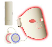 PMD Beauty Maschera viso a LED di qualità clinica con luce rossa, infrarosso e luce blu, 201 LED, approvata dalla FDA, copertura completa, 3 livelli di intensità, mani libere, custodia inclusa