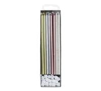 PME - Assortimento di Candele Extra Alte con Supporti, 18 cm, Confezione da 16
