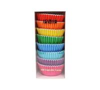 PME BC951 - Confezione da 100 custodie per cupcake e pasticcini, foderate in carta arcobaleno, colori arcobaleno, confezione da 8