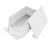 PME BCO895 Scatola per Dolci con Sottotorta Rettangolare, Plastica, Bianco, 38 x 28 x 15.2 cm