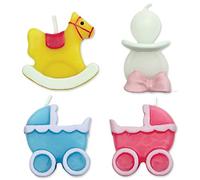 PME CA001 Candele Decortive per Torte, Cera, Multicolore, 4 x 1.5 x 4 cm