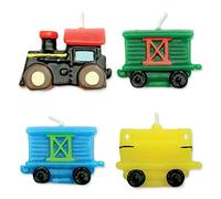 PME CA007 Candele Decortive per Torte Treni, Cera, Multicolore, 4 x 1.5 x 4 cm, 4 unità