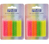 PME CA035 Candeline Spirle per Torte, Cera, Multicolore, 0.5 x 0.5 x 5.9 cm, 24 unità (Confezione da 2)
