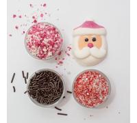 PME Cake Kit Decorazione Babbo Natale per Cioccolata Calda | 6 Marshmallow Babbi Natale e 3 Bustine di Confettini Festivi | Set Natalizio per Bevande Calde Invernali (260g)