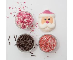 PME Cake Kit Decorazione Babbo Natale per Cioccolata Calda | 6 Marshmallow Babbi Natale e 3 Bustine di Confettini Festivi | Set Natalizio per Bevande Calde Invernali (260g)