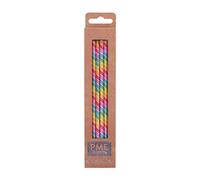 PME - Candele Arcobaleno con Supporti, 18 cm, Confezione da 6