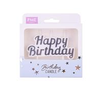 PME - Candele di Compleanno - Happy Birthday - Argento