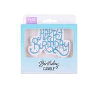 PME - Candele di Compleanno - Happy Birthday - Blu Glitter