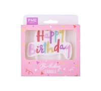 PME - Candele di Compleanno - Happy Birthday - Rosa Pastello