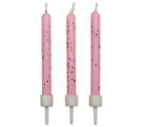 PME Candele rosa glitterate, confezione da 10, 0,5 x 0,5 x 6,2 cm, la confezione può variare