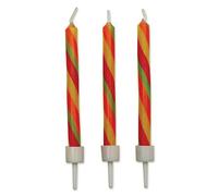 PME - Candeline per Torte a Righe Alternate con Porta Candeline, Confezione da 10