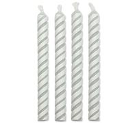 PME - Candeline per Torte a Strisce Bianche, Grandi, Confezione da 24