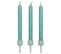 PME CA025 Candeline per Torte Glitter, Cera, Blu, 0.5 x 0.5 x 6.2 cm, 10 unità