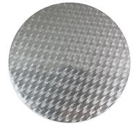 PME CCR813 Vassoio Sottotorta Circolare Sottile, Plastica, Argento, 10 x 0.4 x 10 cm