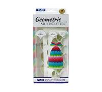 PME GMC194 - Set di 3 multicutters geometrici per torta di pesce, misura piccola, media e grande, in plastica, multicolore