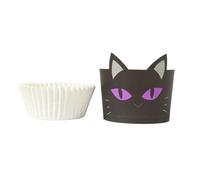 PME Halloween Vasetti con Pirottini per Cupcake - Gatto Nero (Set di 12)