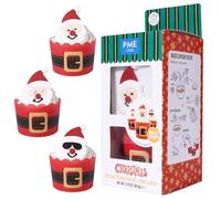 PME Kit Natalizi per decorare Cupcake - Emoji Babbo Natale (Set di 6)