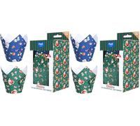 PME Natalizi Pirottini a Tulipano per Muffin - Laboratorio di Babbo Natale (24 unità) (Confezione da 2)