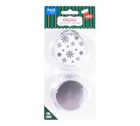 PME Natalizi Pirottini rivestiti in Alluminio - Neve Argento (60 unità)