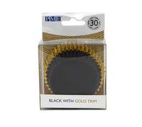 PME Nero con finiture in oro Cupcake Cases, Pk/30