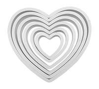 PME PNH2 Tagliapasta e Tagliabiscotti a Forma di Cuore, Plastica, Bianco, 11x1x11 cm, 6 unità