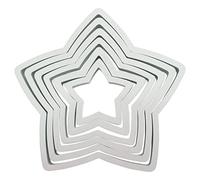 PME PNS6 Tagliapasta e Tagliabiscotti a Forma di Stella, Plastica, Bianco, 11.8x1x11.8 cm, 6 unità