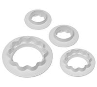 PME RW702 Tagliapasta Rotondi a Doppia Faccia Liscia e Ondulata, Plastica, Bianco, 9x2.5x9 cm, 4 unità