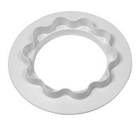 PME RW704 Tagliapasta Rotondo a Doppia Faccia Liscia e Ondulata, Plastica, Bianco, 15x3.5x15 cm
