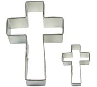 PME SC604 Formine per Biscotti Croce, Acciaio Inossidabile, Argento, 2 unità