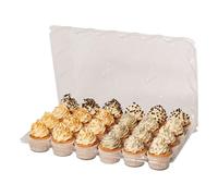 PME Set da 3 contenitori in plastica riutilizzabili per cupcake in monoporzione (24 cavità)