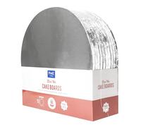 PME Set di 10 Cake Boards per torta Rotonde con bordi avvolti, Argento (14" / 35cm)