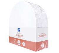 PME Set di 10 Cake Boards per torta Rotonde con bordi avvolti, Bianco (14" / 35cm)