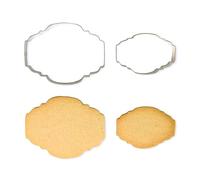 PME Set di 2 stampi per biscotti e torte, colore: argento