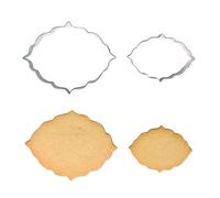 PME Set di 2 stampi per biscotti e torte, colore: argento