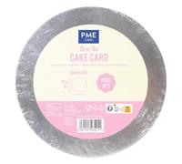PME Set di 5 Cake Cards per torte Rotondi, Argento (6" / 15cm)