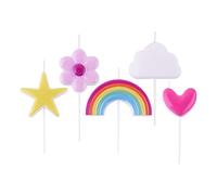 PME - Set di Candele a Tema Arcobaleno, Confezione da 5
