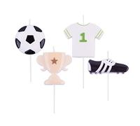 PME - Set di Candele a Tema Calcio, Confezione da 4