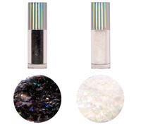PME Set Glitter Commestibile Scaglie Iridescenti per Decorazione Torte | Ideale da Abbinare a Sprinkle per Torte e Dolci | Nero (3g) & Bianco (3g) | Magic Sparkles (2 Unità)