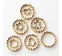 PME Set Tagliabiscotti Natalizi Linzer | 6 Forme Festive: Stella, Cuore, Omino di Pan di Zenzero, Albero, Cerchio e Liscio | Strumenti da Forno per Biscotti di Natale e Divertimento in Famiglia