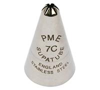 PME ST7C Bocchetta Decorativa Professionale, Acciaio Inossidabile, Argento, 1.72 x 1.72 x 3 cm