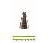 PME ST8 Bocchetta Decorativa Professionale, Acciaio Inossidabile, Argento, 1.72 x 1.72 x 2.8 cm