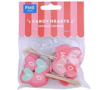 PME Toppers Decorazioni per Torte di San Valentino - Cuori di Caramella, Set 24