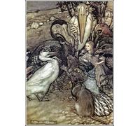 PMEFGJDPE Arte Stampa Tela Las aventuras de Alicia en el país de las maravillas empezaron a rebosar jadeando y preguntando de Arthur Rackham per la Decorazione Della Parete 60x90cm