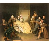 PMEFGJDPE Dipinti Famosi Arte Stampa Tela Stampa di Immagini Tela David Garrick como Sir John Brute en The Provok'd Wife de Vanbrugh de Johan Zoffany per la Decorazione Della Parete 60x90cm