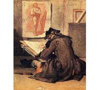 PMEFGJDPE Dipinti Famosi Arte Stampa Tela Stampa di Immagini Tela el dibujo del estudiante de jean baptiste simeon chardin per la Decorazione Della Parete 60x90cm