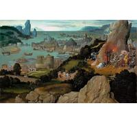 PMEFGJDPE Dipinti Famosi Arte Stampa Tela Stampa di Immagini Tela el martirio de Santa Catalina Par Patinie de Joachim Patinir per la Decorazione Della Parete 60x90cm